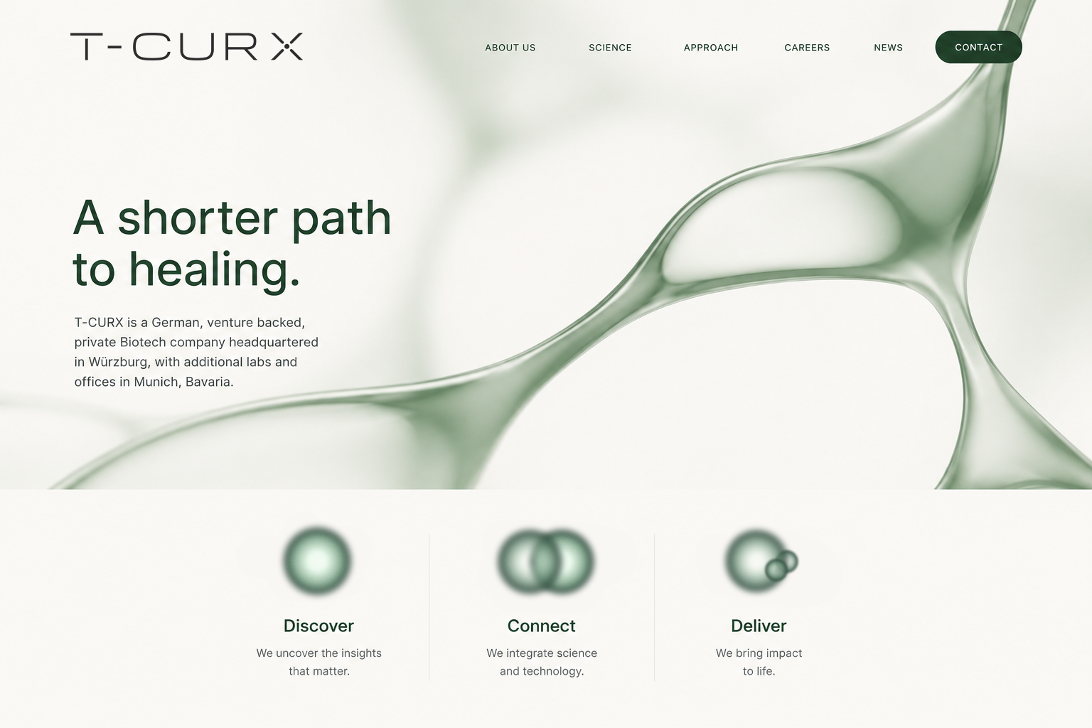 T-CURX homepage concept applied to the new brand